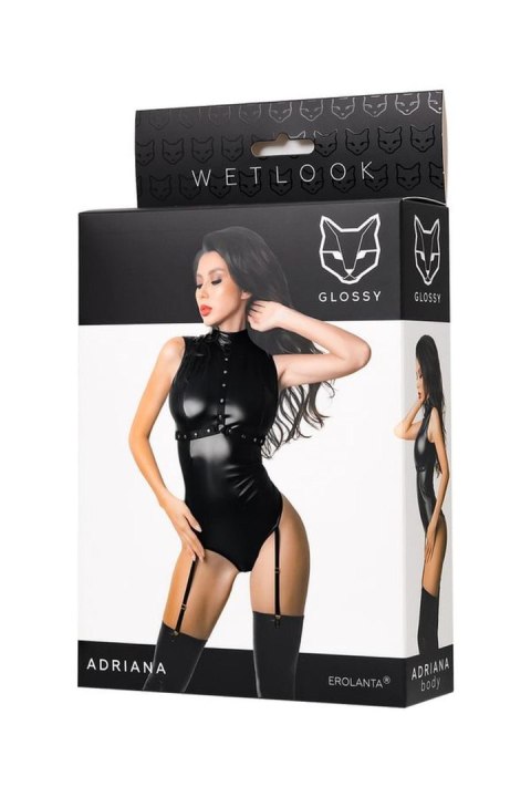 Wetlook body Adriana - black S Glossy