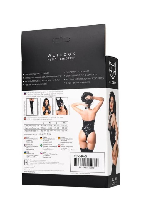 Wetlook body Jodi - black S Glossy