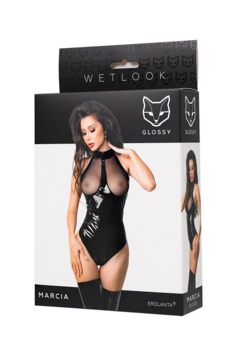 Wetlook body Marcia - black L Glossy