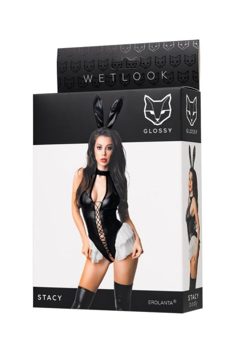 Wetlook body Stacy - black M Glossy