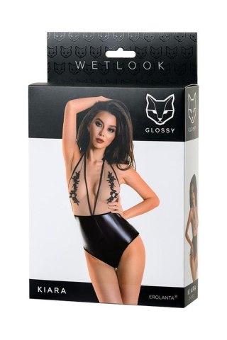 Wetlook body dress KIARA - black S Glossy