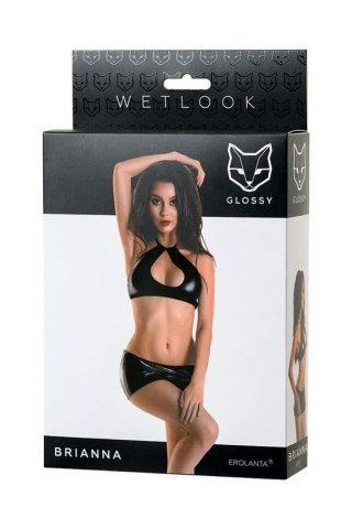 Wetlook shiny set BRIANNA - black S Glossy