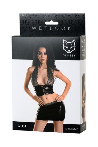 Wetlook shiny set GIGI - black XL Glossy