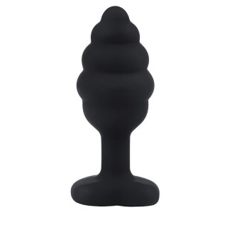 BUTT PLUG Black ribbed small Fantasy