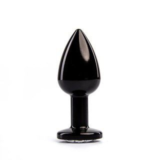 Black Butt Plug with White Diamond Fantasy