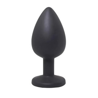 Black medium butt plug with white crystal Fantasy