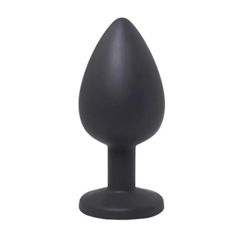 Black medium butt plug with white crystal Fantasy