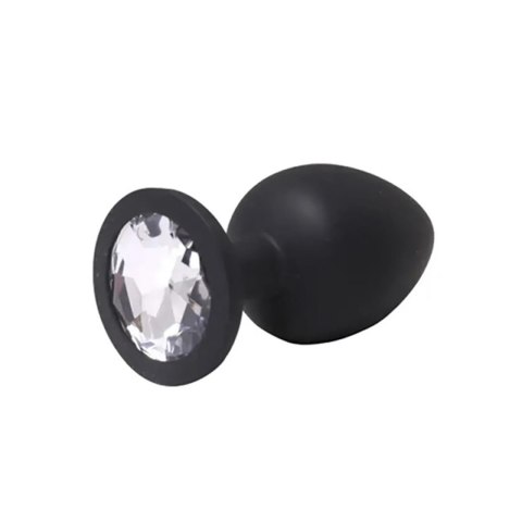 Black small butt plug with white crystal Fantasy