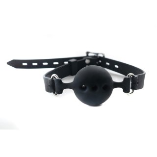 Breathable silicone ball gag with adjustable straps. Fantasy