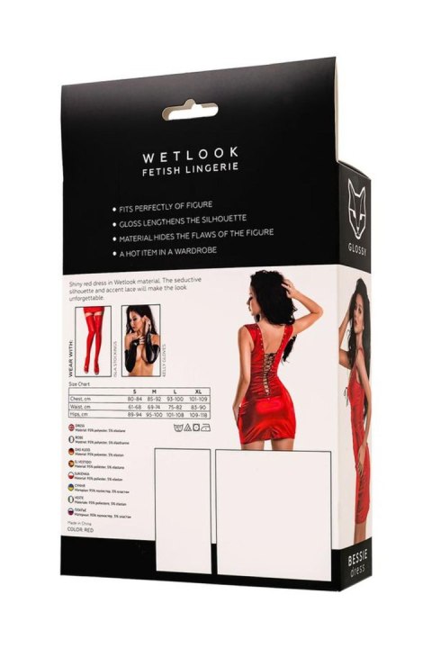 Glossy Bessie dress - red XL Glossy