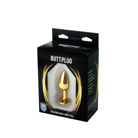 Gold Small Butt Plug with Black Diamond Fantasy
