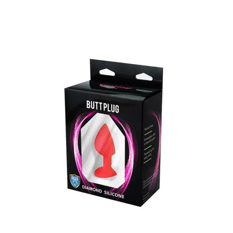 Red small butt plug with white crystal Fantasy