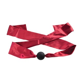 Silicone ball gag with satin straps. Fantasy