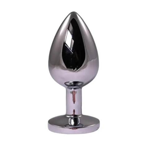 Silver Small Butt Plug with Red Diamond Fantasy