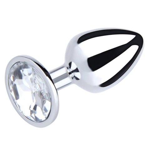 Silver Small Butt Plug with White Diamond Fantasy