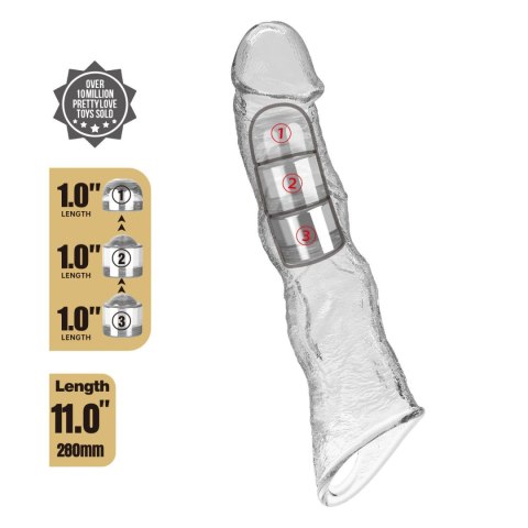 Pretty Love Extension Penis Sleeve with Modular Length Blocks Clear - 28 cm Pretty Love