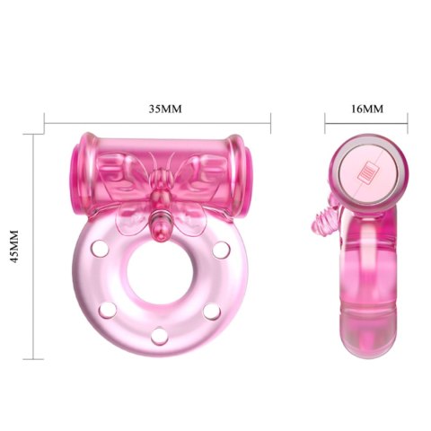 Vibrating Cock Ring & Condom Set - Pink BAILE