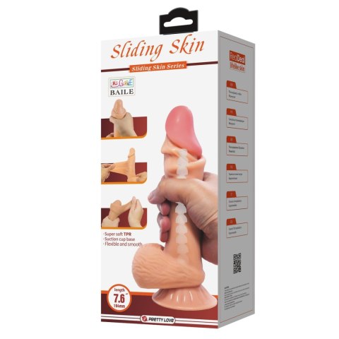 BAILE - Sliding Skin 7,6'' Flesh, Suction base Bendable TPR BAILE