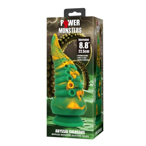 Power Monsters Abyssal Colossus - 22.5 cm Rippled Monster Silicone Dildo Power