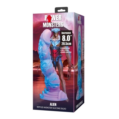 Power Monsters Alien - 20.5 cm Rippled Monster Silicone Dildo Power