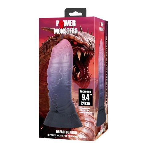 Power Monsters Dreadful Fiend - 24 cm Rippled Monster Silicone Dildo Power
