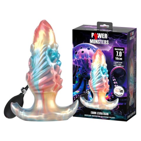 Power Monsters Ebon Leviathan - 18 cm Rippled Monster Silicone Dildo Power