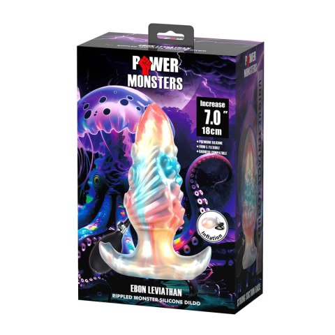 Power Monsters Ebon Leviathan - 18 cm Rippled Monster Silicone Dildo Power