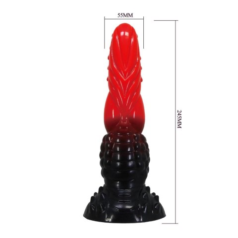 Power Monsters Fire Dragon - 24.5 cm Rippled Monster Silicone Dildo Power