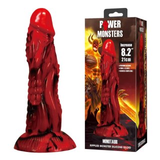 Power Monsters Minotaur - 21 cm Rippled Monster Silicone Dildo Power