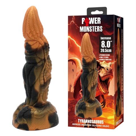 Power Monsters Tyrannosaurus - 20.5 cm Rippled Monster Silicone Dildo Power