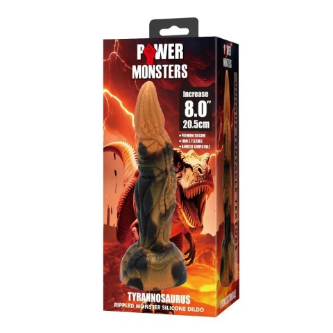 Power Monsters Tyrannosaurus - 20.5 cm Rippled Monster Silicone Dildo Power