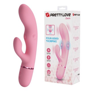 Pretty Love Zach Four-Sided Thumping Rabbit Vibrator - Pink Pretty Love