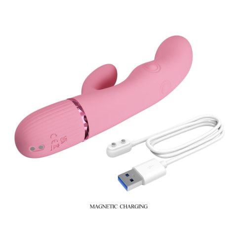 Pretty Love Zach Four-Sided Thumping Rabbit Vibrator - Pink Pretty Love