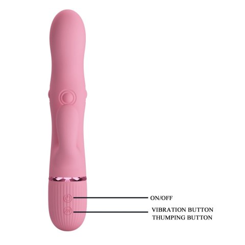Pretty Love Zach Four-Sided Thumping Rabbit Vibrator - Pink Pretty Love