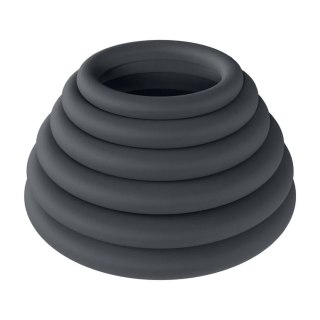 Classic Silicone Cockring Set of 6 - Black Levelz