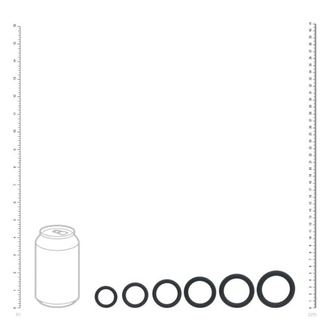 Classic Silicone Cockring Set of 6 - Black Levelz