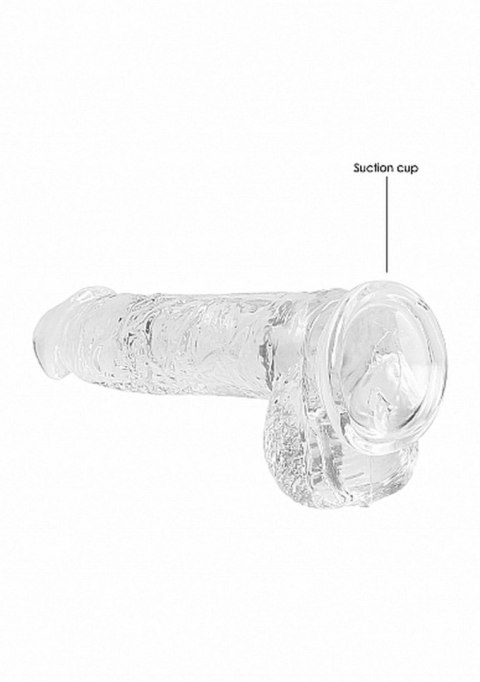 Dildo realistyczne z jądrami transparentne RealRock 17 cm RealRock
