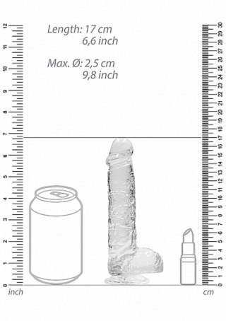 Dildo realistyczne z jądrami transparentne RealRock 17 cm RealRock
