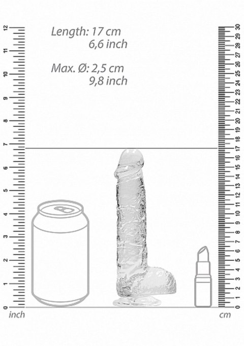 Dildo realistyczne z jądrami transparentne RealRock 17 cm RealRock
