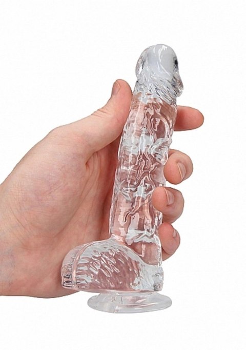 Dildo realistyczne z jądrami transparentne RealRock 17 cm RealRock