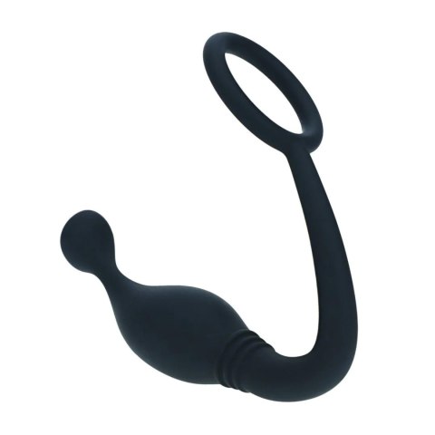 Silicone Cockring with Prostate Stimulator - S - Black Levelz
