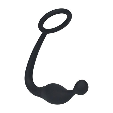 Silicone Cockring with Prostate Stimulator - S - Black Levelz
