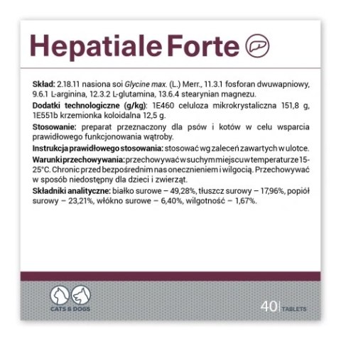 VETEXPERT Hepatiale Forte 40 Tabletek VETEXPERT