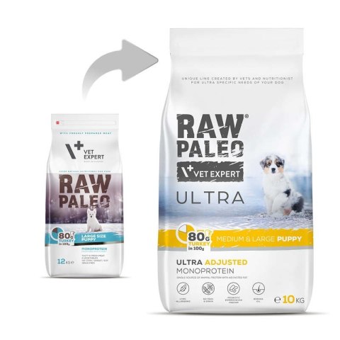 VetExpert Raw Paleo Ultra Turkey Puppy Medium/Large 10kg RAW PALEO