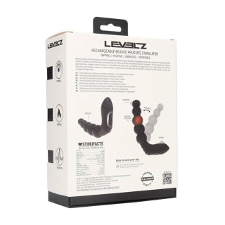 Vibrating Heating Bendable Tapping Beaded Silicone Prostate Stimulator - Black Levelz by Shots