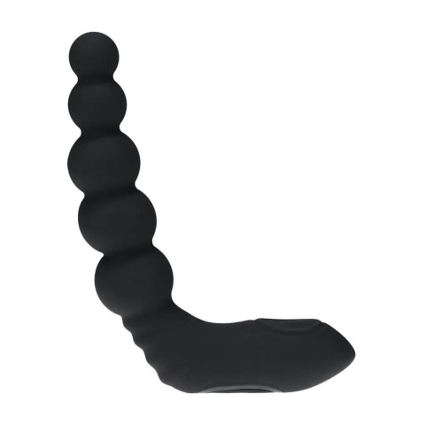 Vibrating Heating Bendable Tapping Beaded Silicone Prostate Stimulator - Black Levelz by Shots