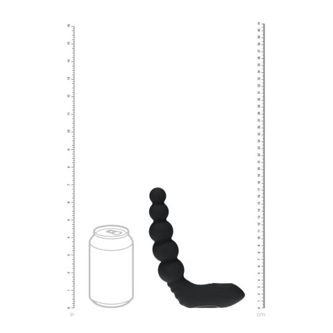 Vibrating Heating Bendable Tapping Beaded Silicone Prostate Stimulator - Black Levelz by Shots