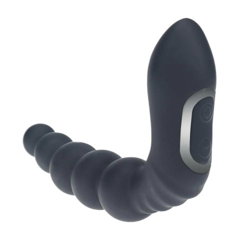 Vibrating Heating Bendable Tapping Beaded Silicone Prostate Stimulator - Black Levelz by Shots
