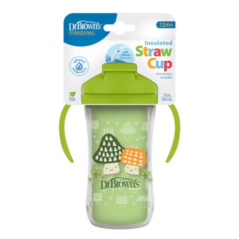 TC01203 KUBEK TERMICZNY ZE SŁOMKĄ 300ML 12+ ZIELONY
