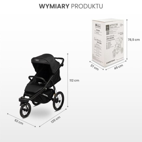 WÓZEK SPACEROWY LIMA DELUXE BLACK